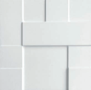 Detalle pieza geométrico blanco - Revestimiento de hormigón decorativo - Onua.es